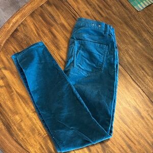 CAbi Teal high waist Skinny corduroy Pants sz 4